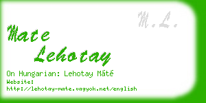 mate lehotay business card
